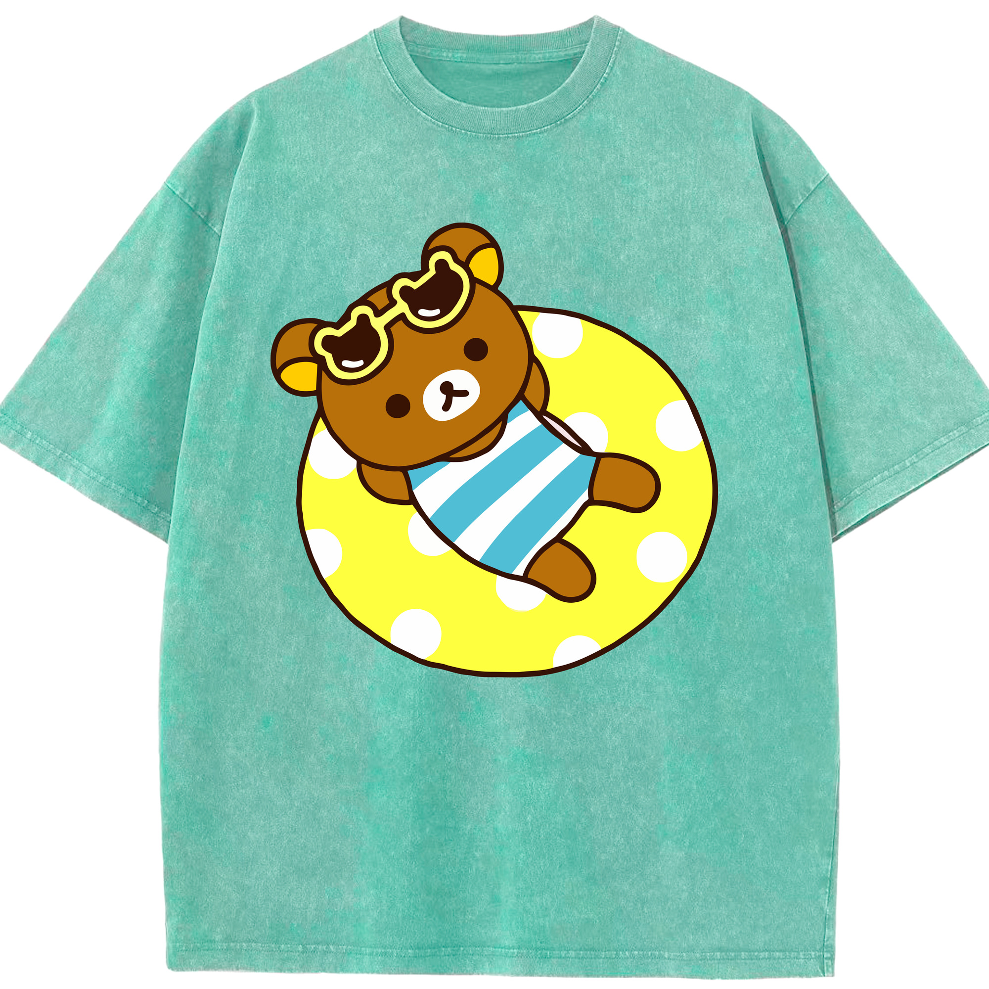 （画像用） リラックマ リラックマ キイロイトリ Rilakkuma Korilakkuma Kiiroitori 綿100% ヴィンテージ風 半袖Tシャツ（フロントプリント）